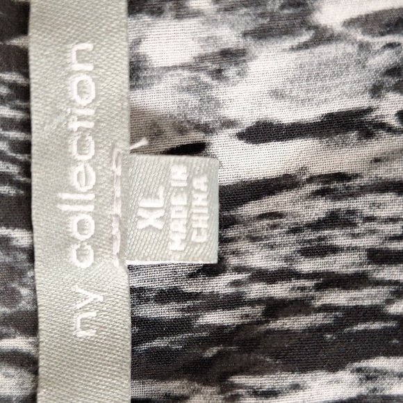 NY Collection Pink Black Mobwife Bohemian Animal Print Ombre Blouse Size XL - Picture 12 of 12